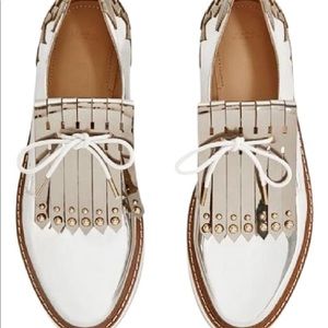 Silver Zara platform brogues with tags